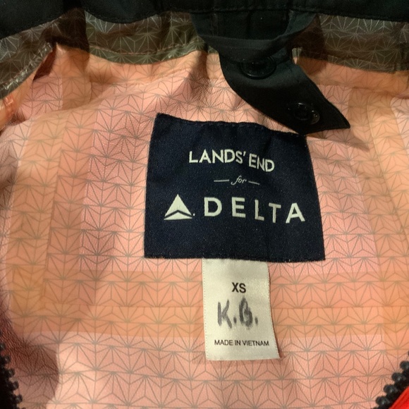Delta Airlines Lands' End Orange Reflective Hi Vis Jacket Ramp Agent Size XS/S - Picture 4 of 11